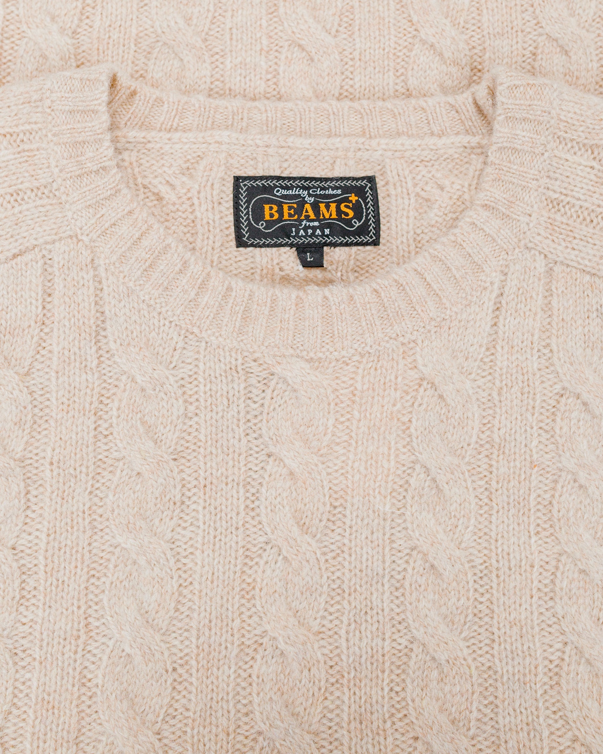 lost & found Beams Plus Beams Plus Cable Crew 5G Beige