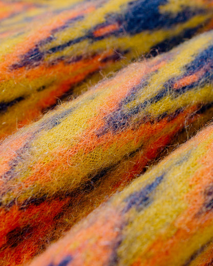 Beams Plus Cardigan Jacquard Chevron Pattern Navy