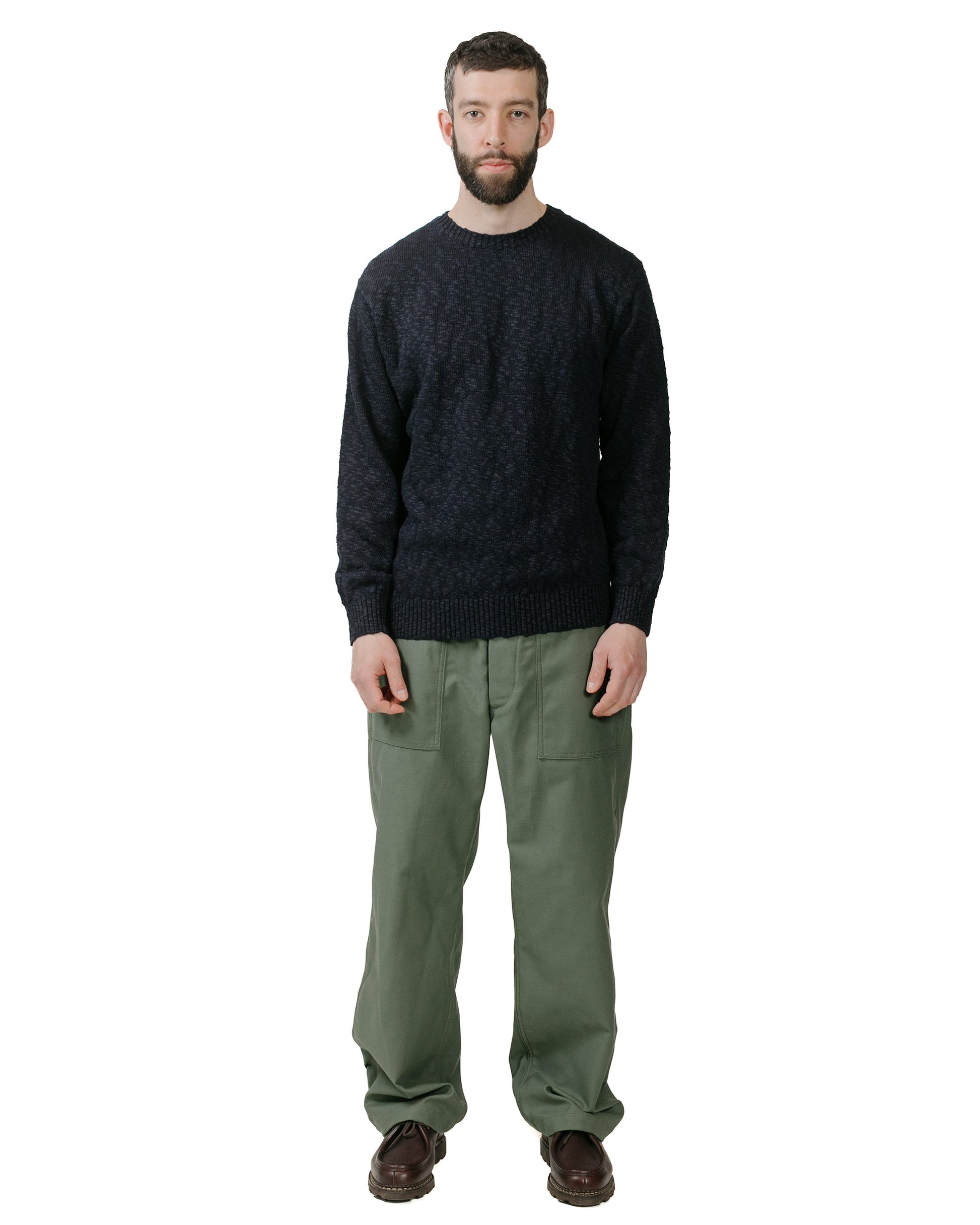 lost & found Beams Plus Beams Plus Crew Cotton Hemp 5G Navy