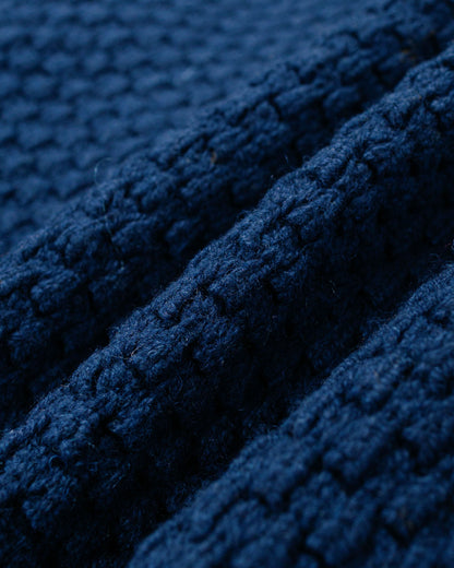 Beams Plus Full Zip Popcorn Pattern Navy