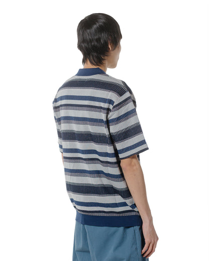 Beams Plus Half Zip Knit Polo Navy