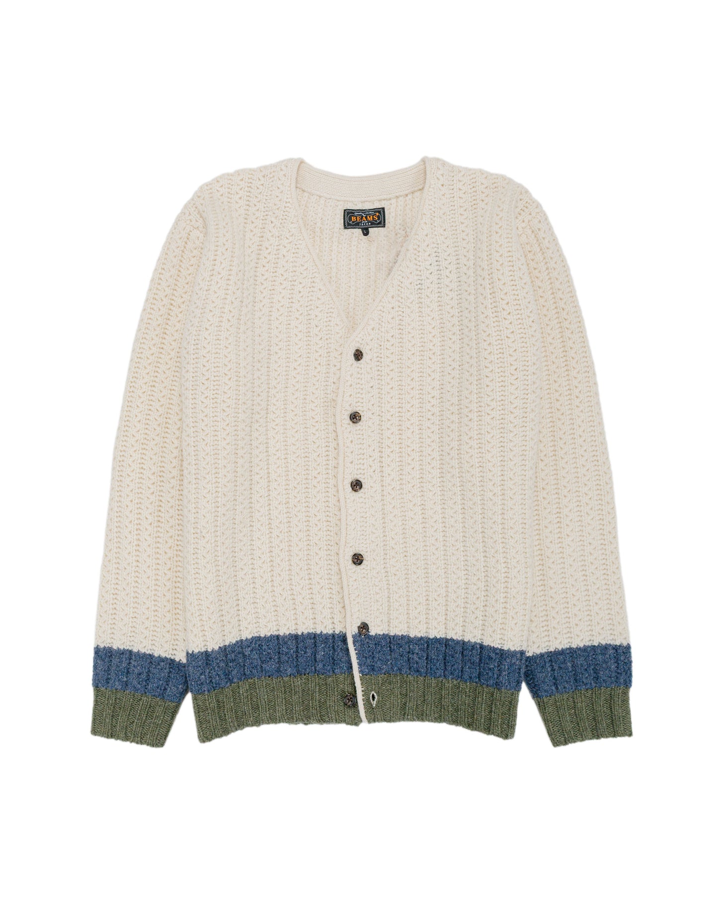 lost & found Beams Plus Beams Plus Hem Line Cardigan White