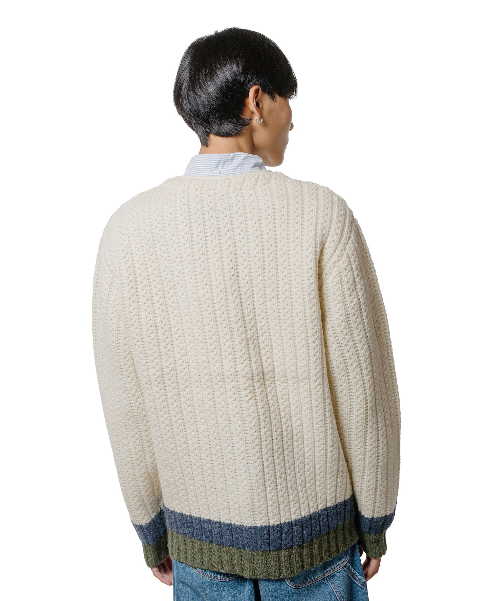 lost & found Beams Plus Beams Plus Hem Line Cardigan White