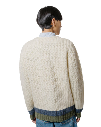 lost & found Beams Plus Beams Plus Hem Line Cardigan White