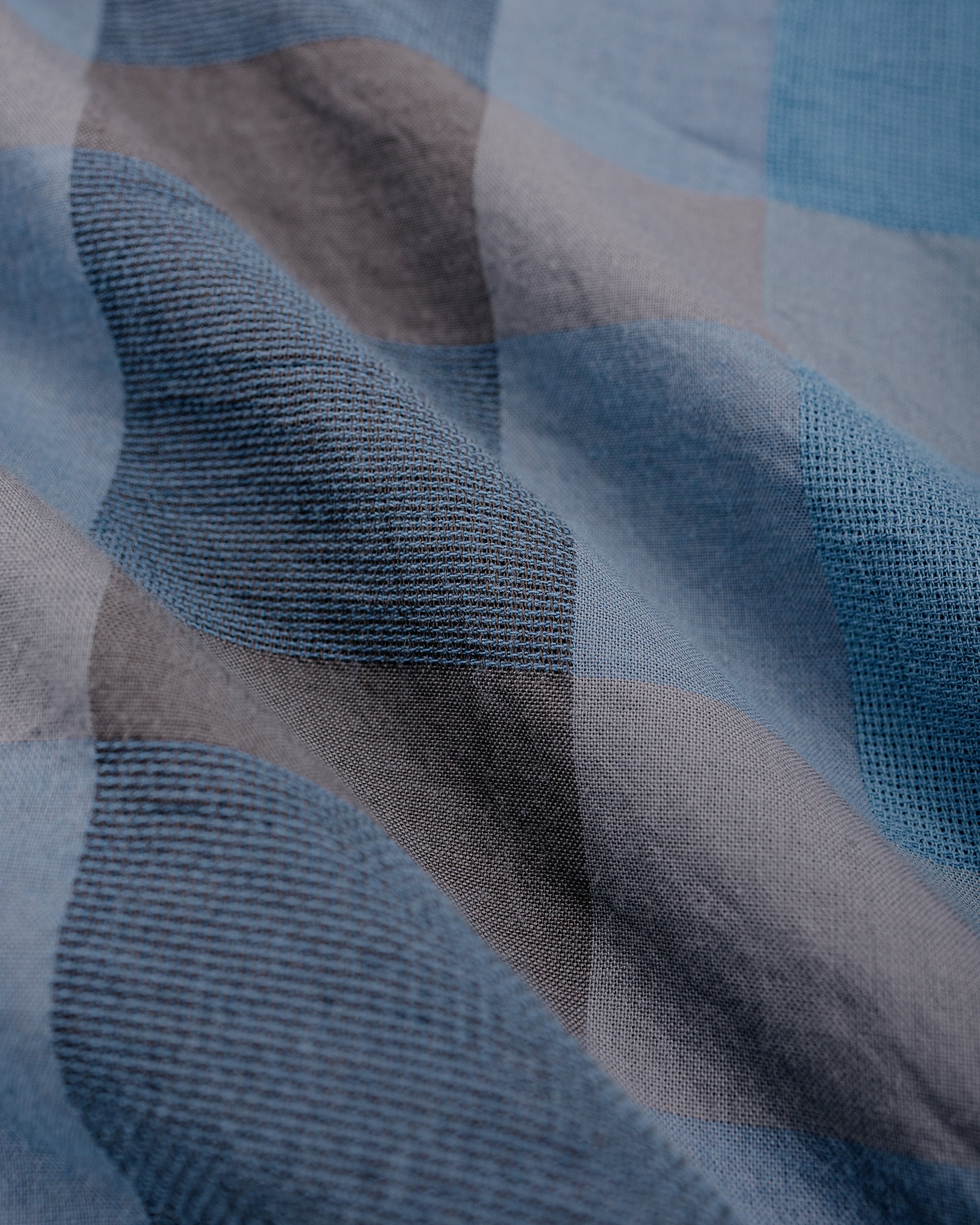 lost & found Beams Plus Beams Plus Italian Collar Indigo Panama Weave Plaid