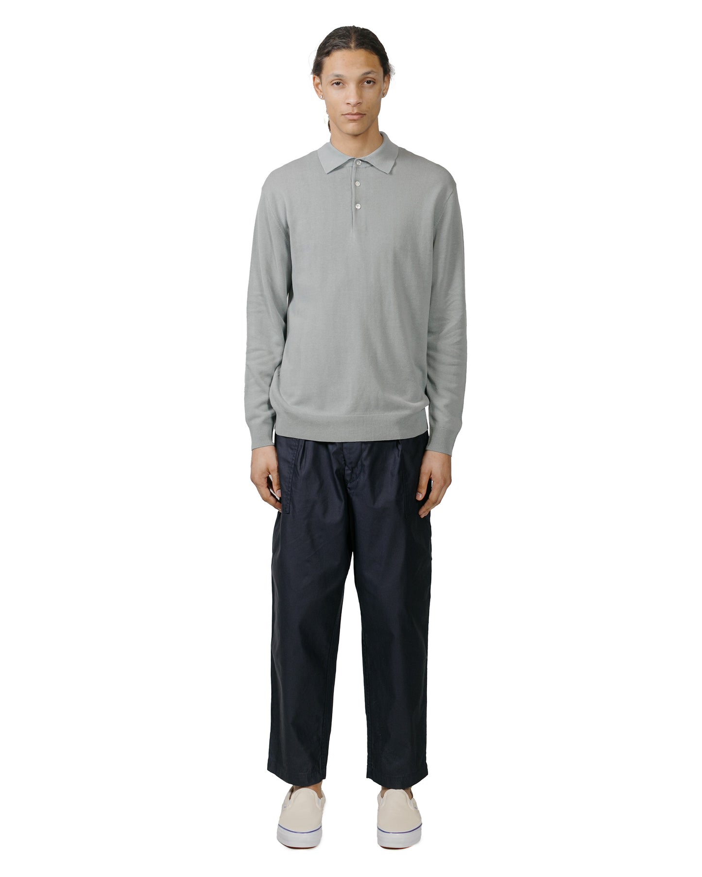 lost & found Beams Plus Beams Plus Knit Polo 12G Ice Blue