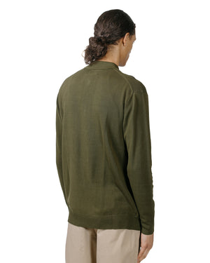Beams Plus Knit Polo 12G Olive model back