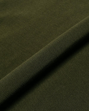 Beams Plus Knit Polo 12G Olive fabric