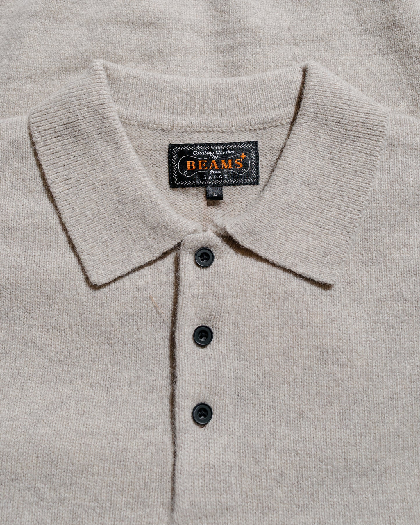 lost & found Beams Plus Beams Plus Knit Polo 9G Beige