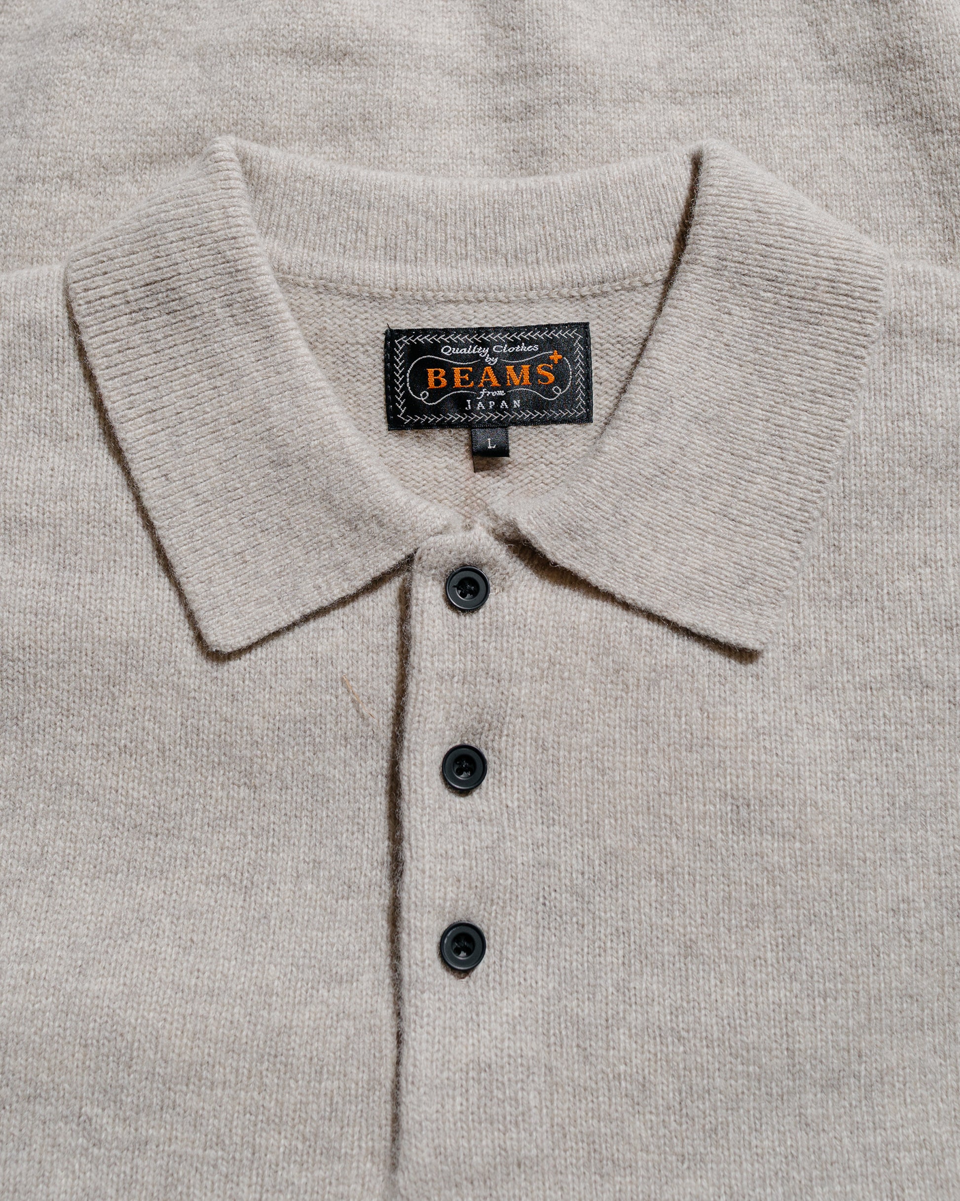lost & found Beams Plus Beams Plus Knit Polo 9G Beige
