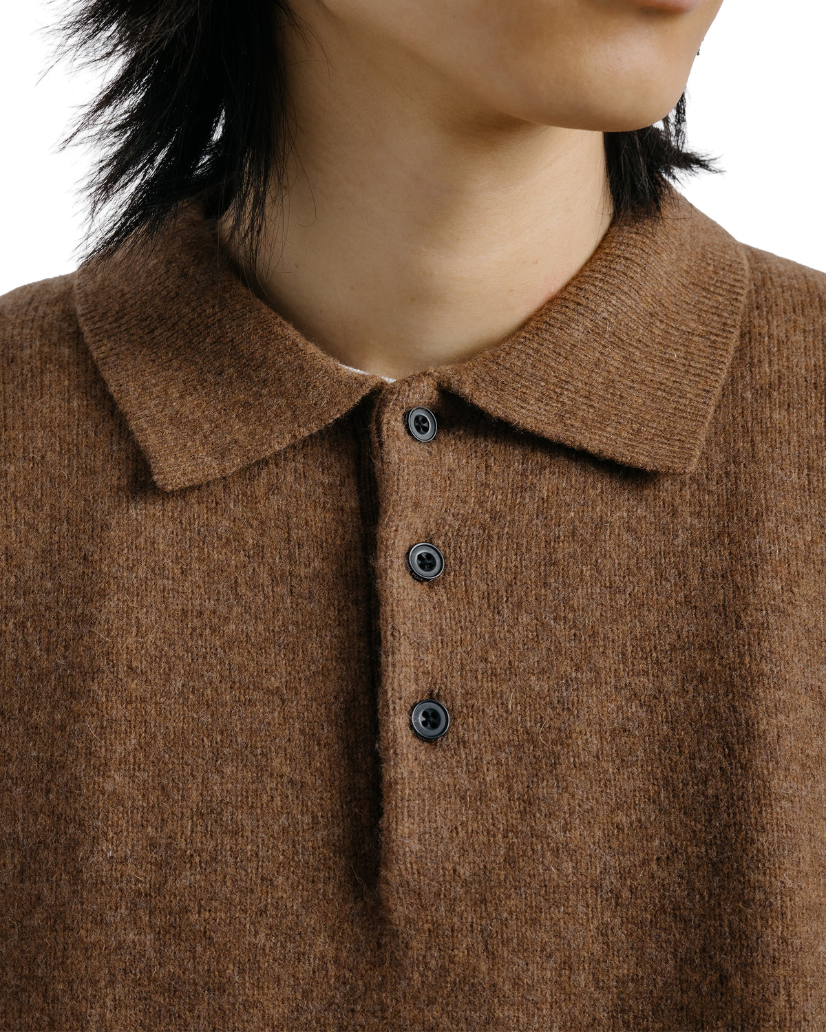 lost & found Beams Plus Beams Plus Knit Polo 9G Brown