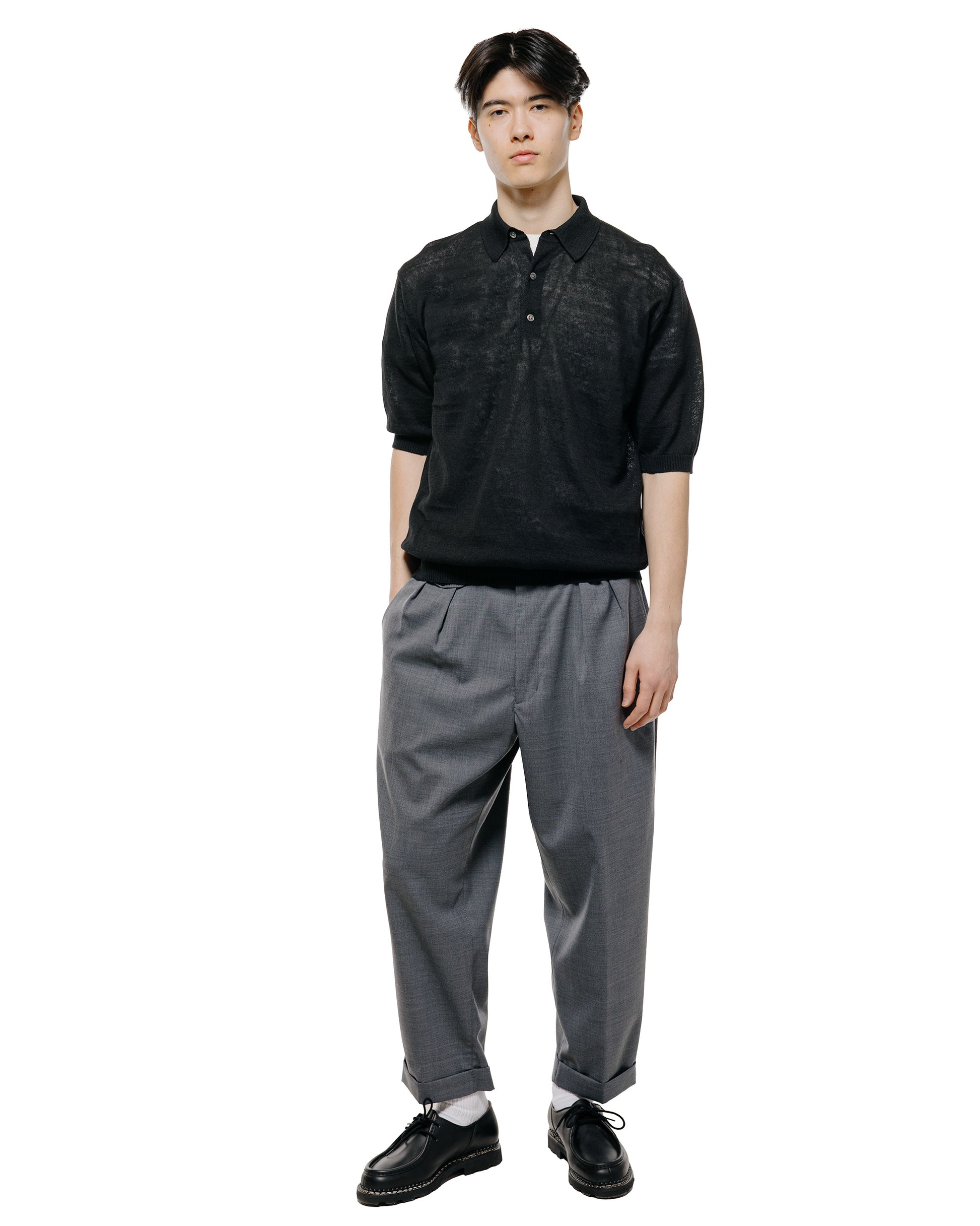 lost & found Beams Plus Beams Plus Knit Polo Hemp Black