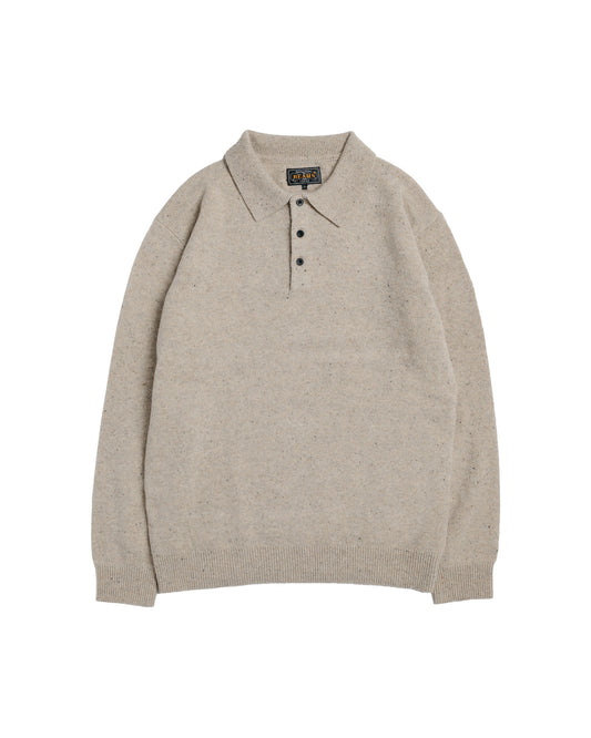 Beams Plus Knit Polo Nep 9G Beige