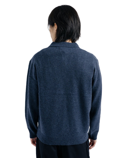 Beams Plus Knit Polo Nep 9G Navy