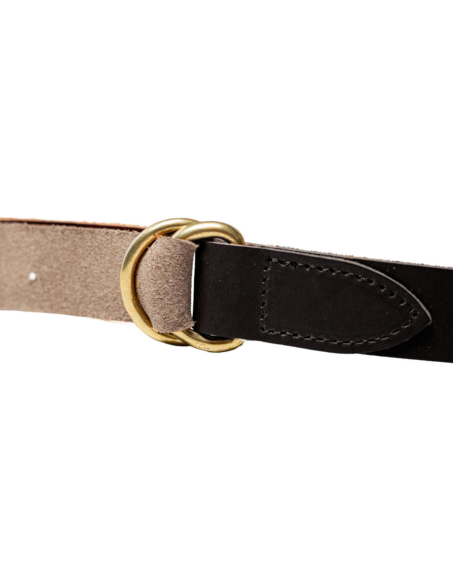 Beams Plus Leather Double Ring Belt Black