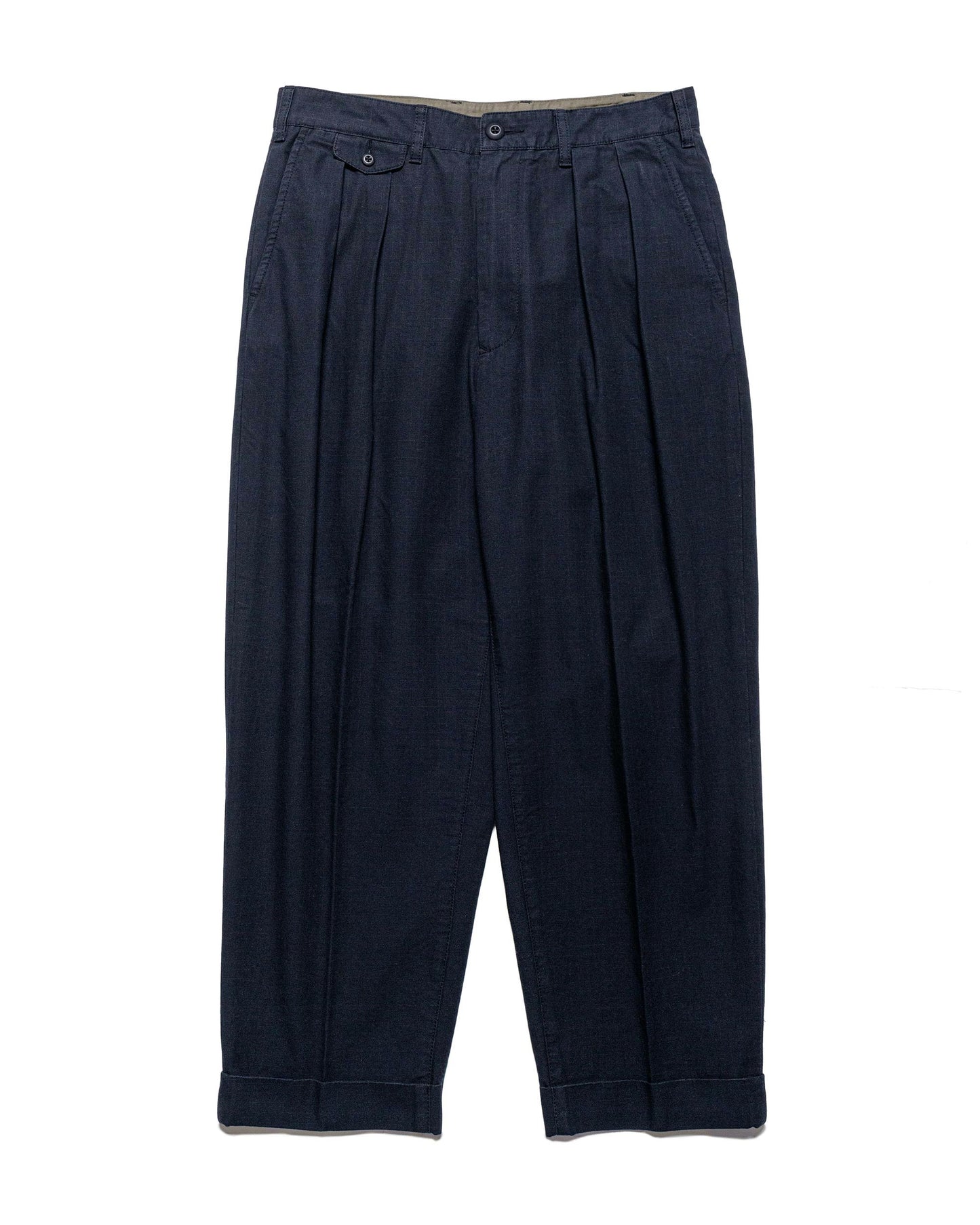 lost & found Beams Plus Beams Plus Lost & Found 2Pleats Cotton Ripstop Navy
