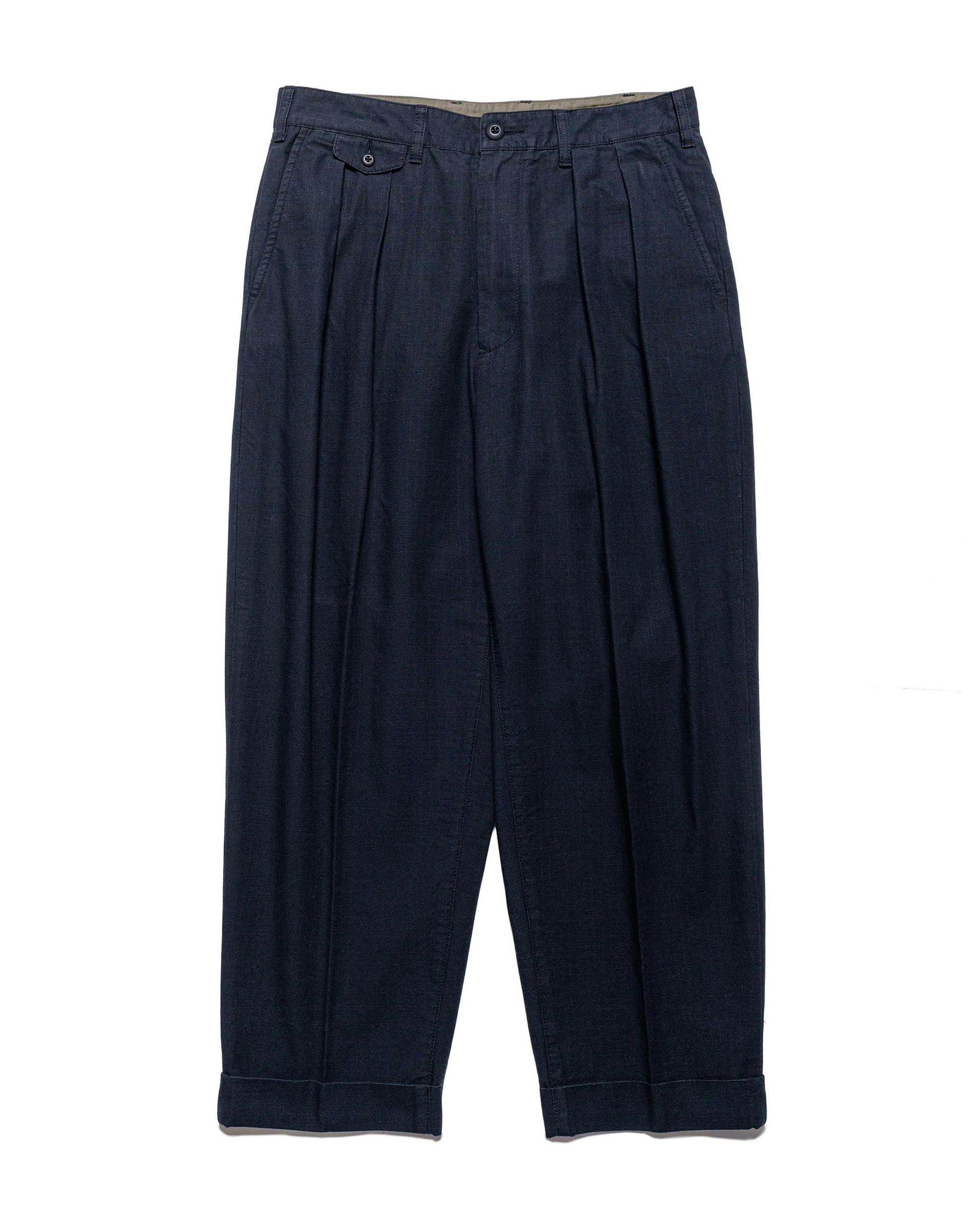 lost & found Beams Plus Beams Plus Lost & Found 2Pleats Cotton Ripstop Navy