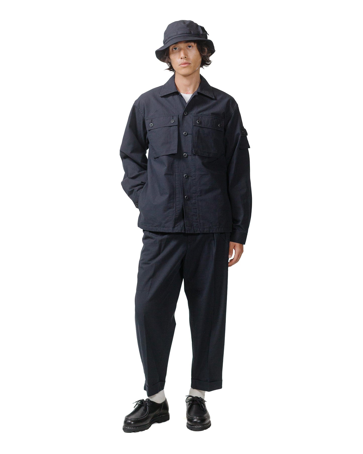 lost & found Beams Plus Beams Plus Lost & Found MIL SHT-JAC Cotton Ripstop Black