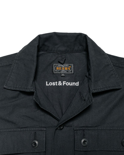 lost & found Beams Plus Beams Plus Lost & Found MIL SHT-JAC Cotton Ripstop Black