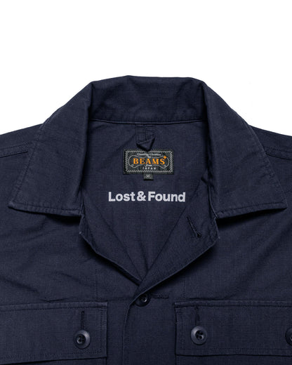 lost & found Beams Plus Beams Plus Lost & Found MIL SHT-JAC Cotton Ripstop Navy