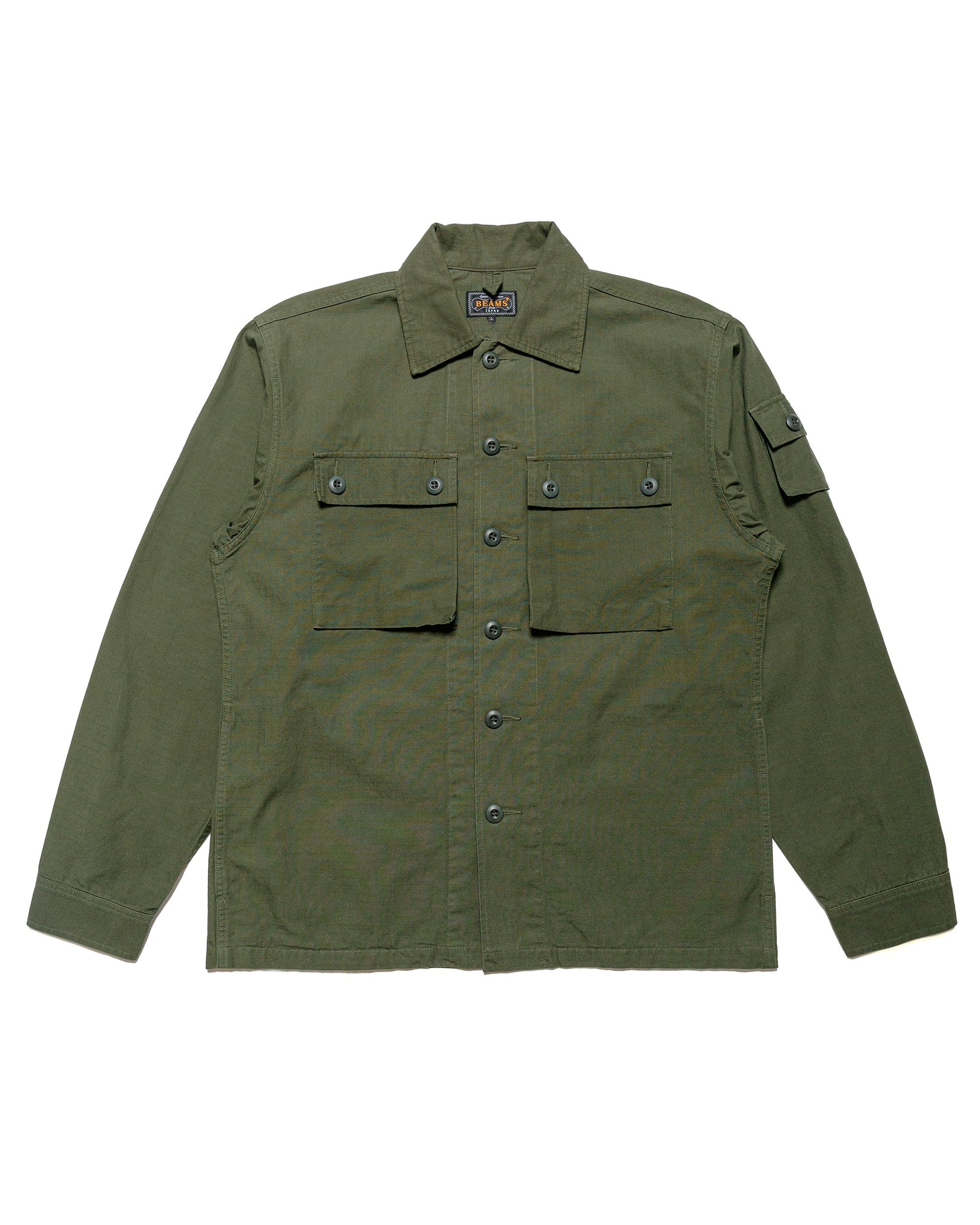 lost & found Beams Plus Beams Plus Lost & Found MIL SHT-JAC Cotton Ripstop Olive