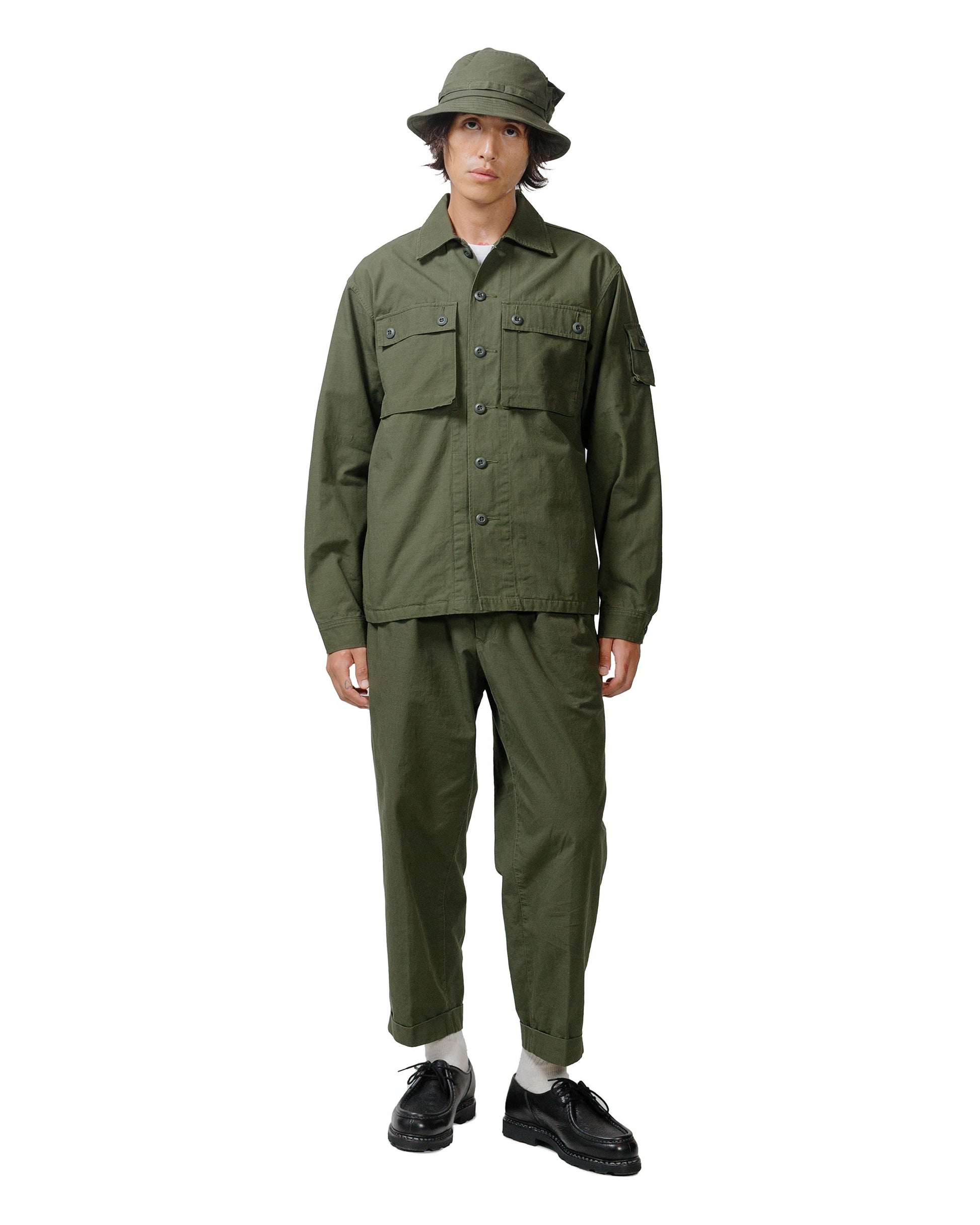 lost & found Beams Plus Beams Plus Lost & Found MIL SHT-JAC Cotton Ripstop Olive