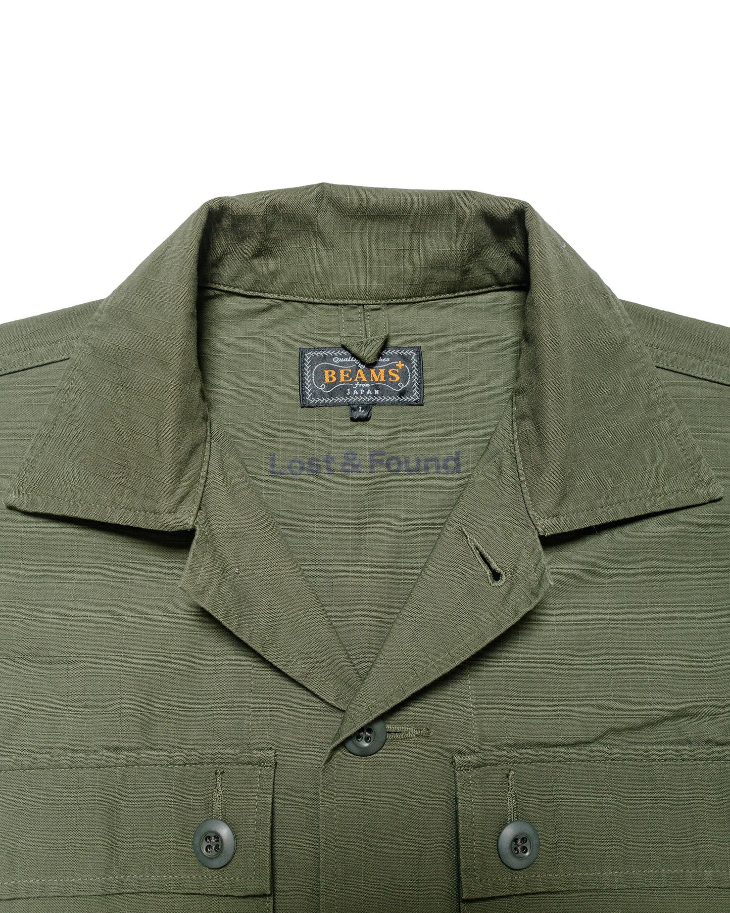 lost & found Beams Plus Beams Plus Lost & Found MIL SHT-JAC Cotton Ripstop Olive
