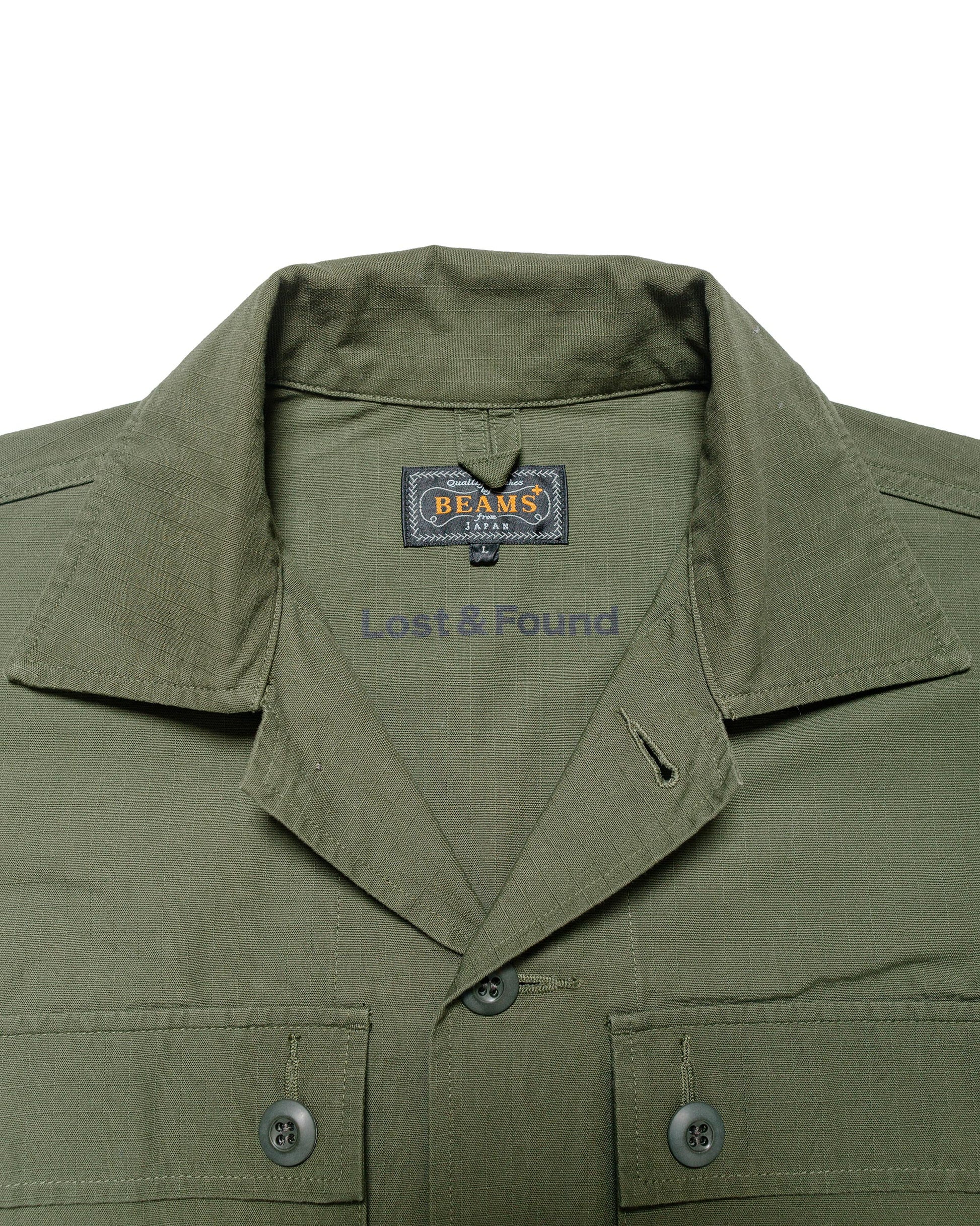 lost & found Beams Plus Beams Plus Lost & Found MIL SHT-JAC Cotton Ripstop Olive