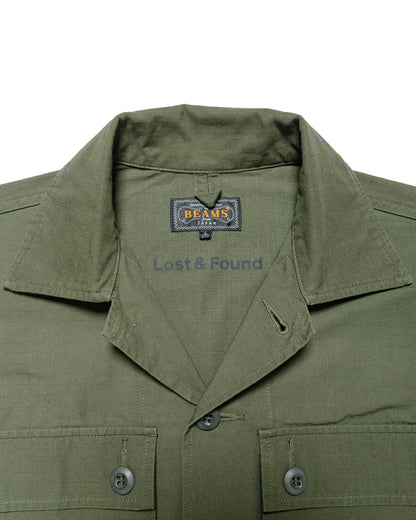lost & found Beams Plus Beams Plus Lost & Found MIL SHT-JAC Cotton Ripstop Olive