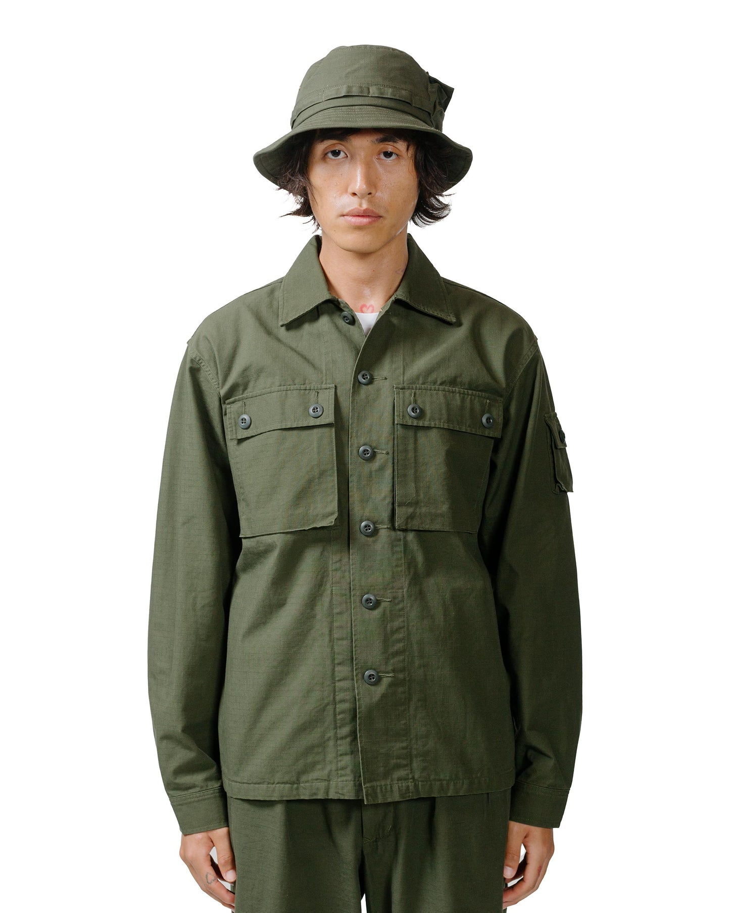 lost & found Beams Plus Beams Plus Lost & Found MIL SHT-JAC Cotton Ripstop Olive
