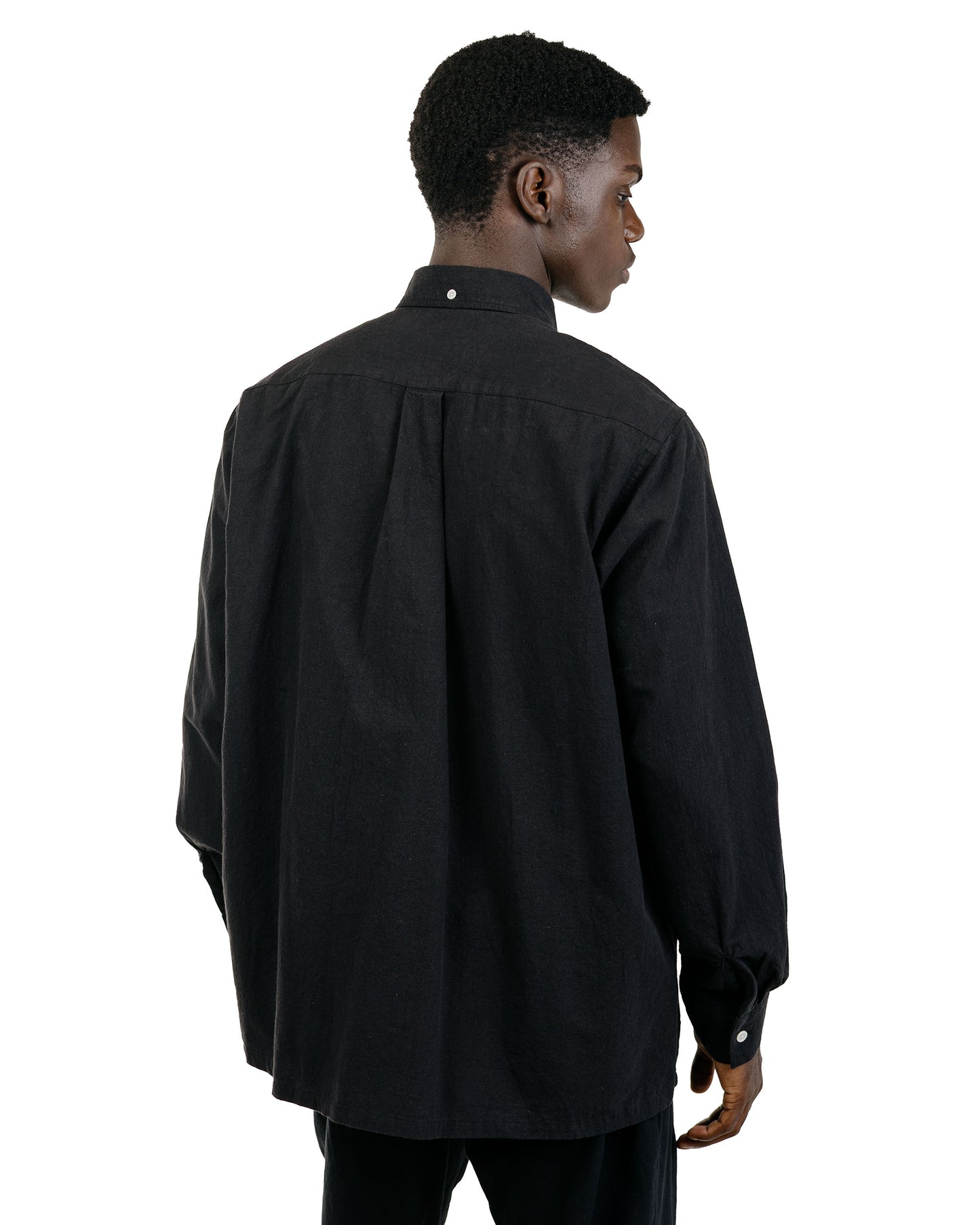 Beams Plus Lost & Found Open B.D. Linen Cotton Black