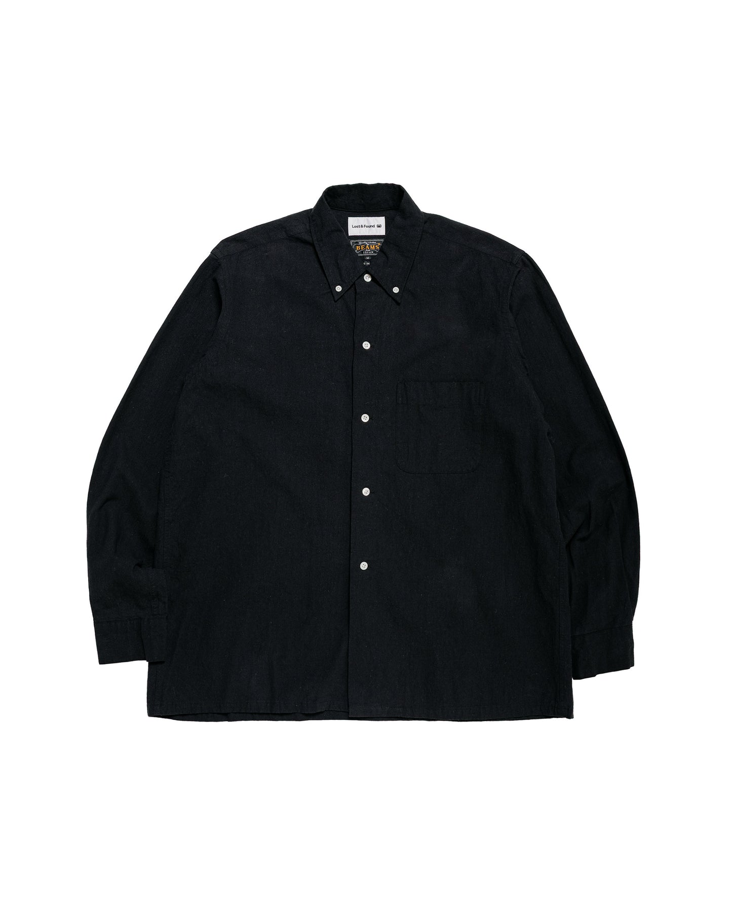 Beams Plus Lost & Found Open B.D. Linen Cotton Black