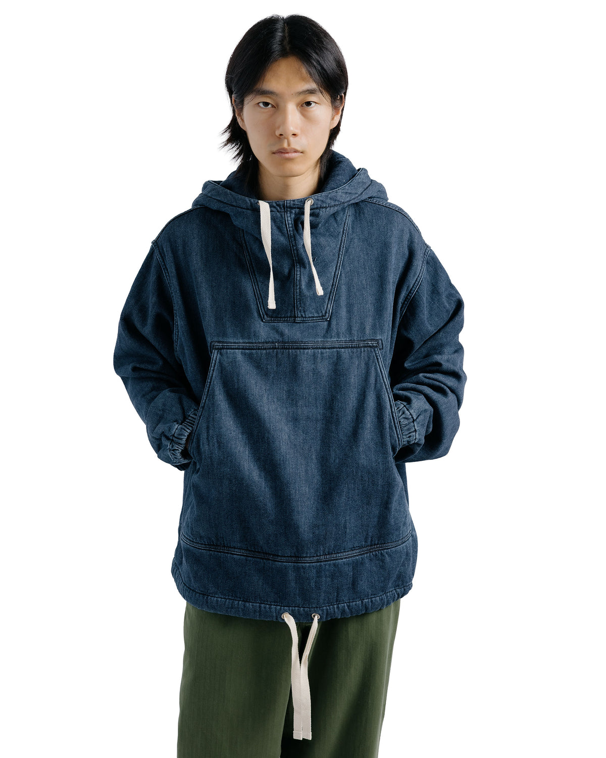 Beams Plus MIL Smock Denim Pile Fade Wash