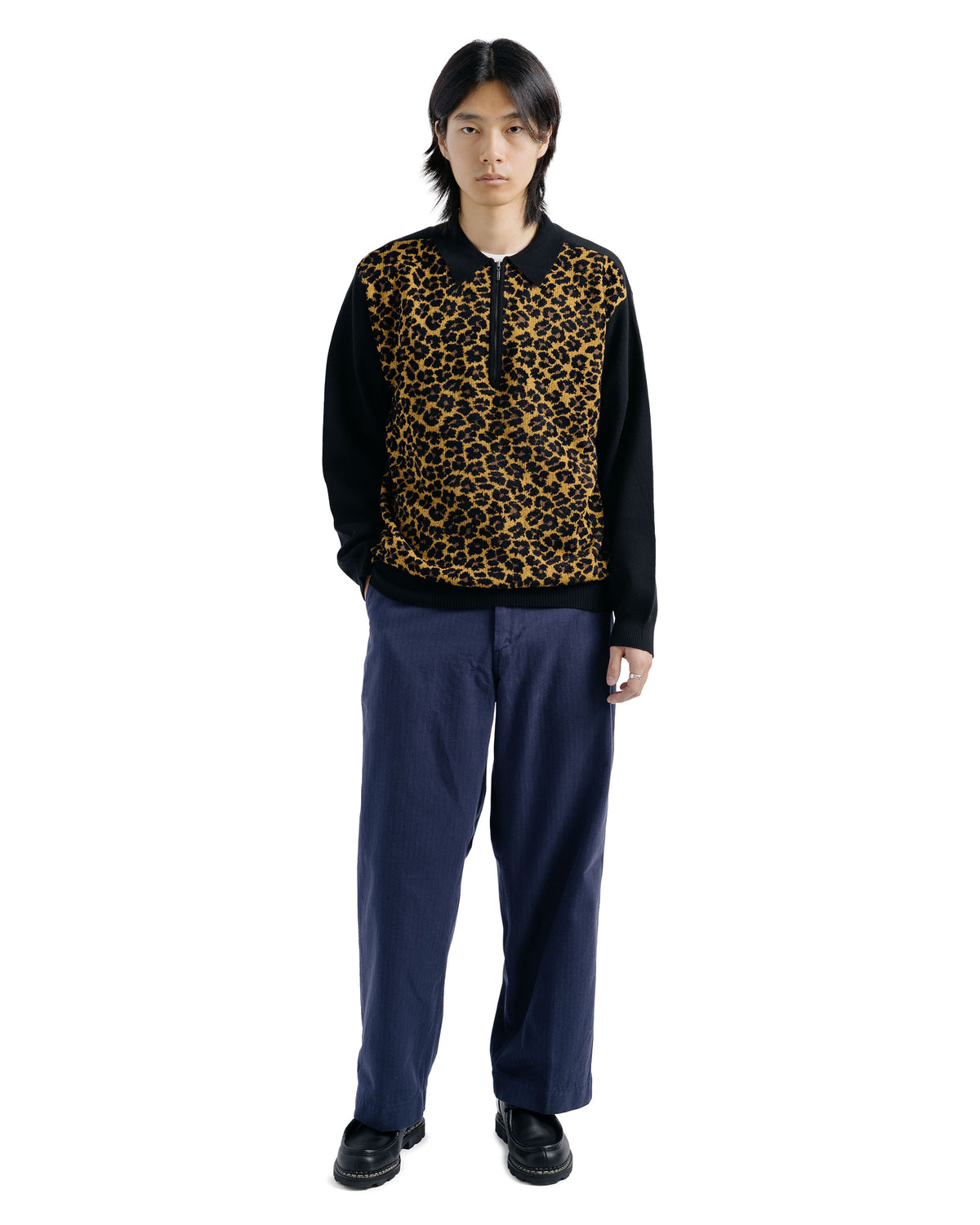 Beams Plus MIL Trousers Herringbone Navy