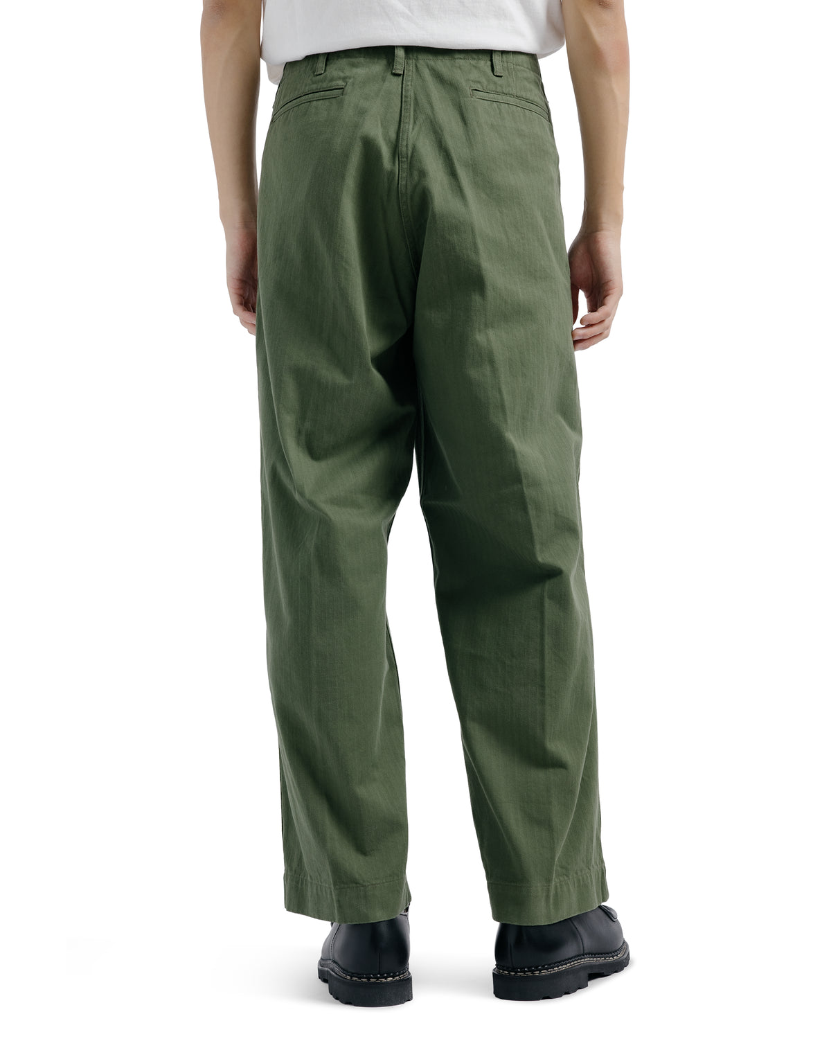 Beams Plus MIL Trousers Herringbone Olive