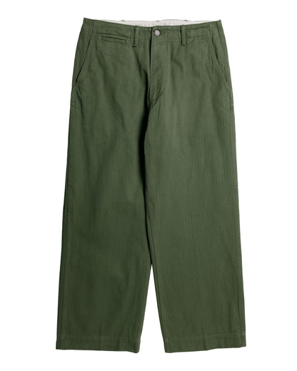 Beams Plus MIL Trousers Herringbone Olive