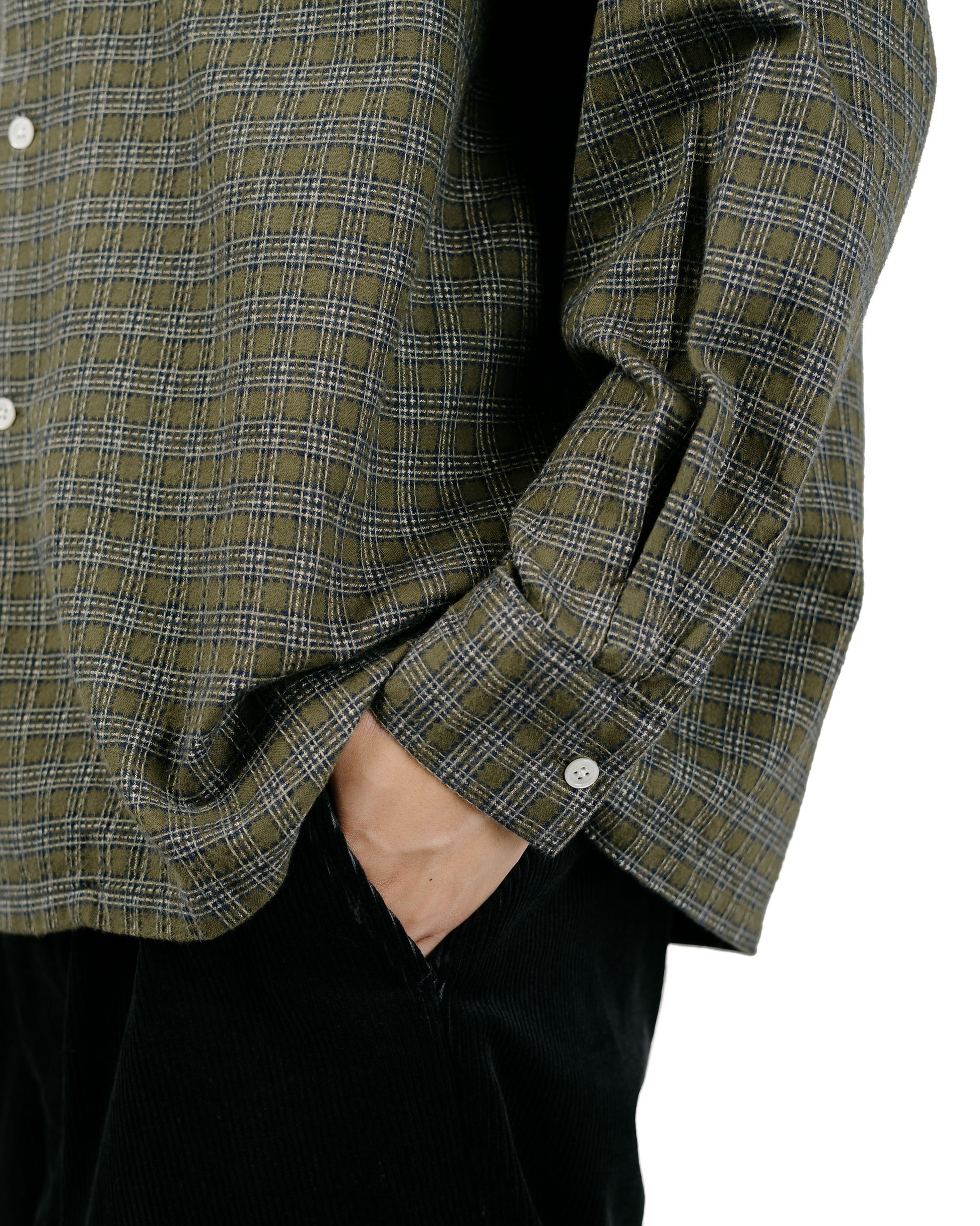 Beams Plus Open B.D. Dobby Plaid Green