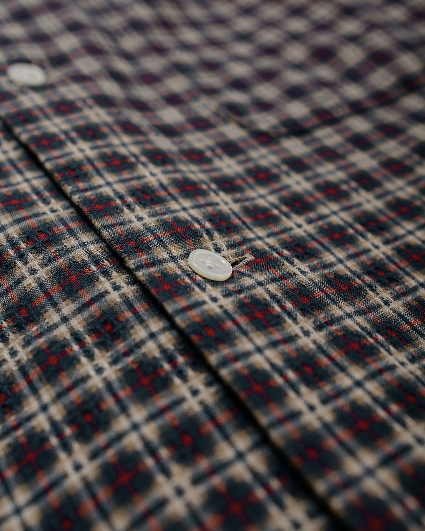 Beams Plus Open B.D. Dobby Plaid Navy