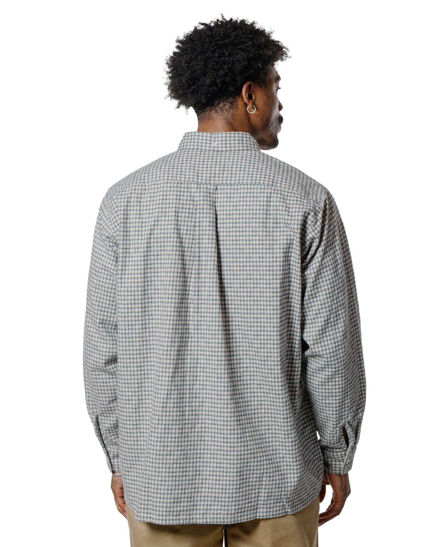 Beams Plus Open B.D. Dobby Plaid White