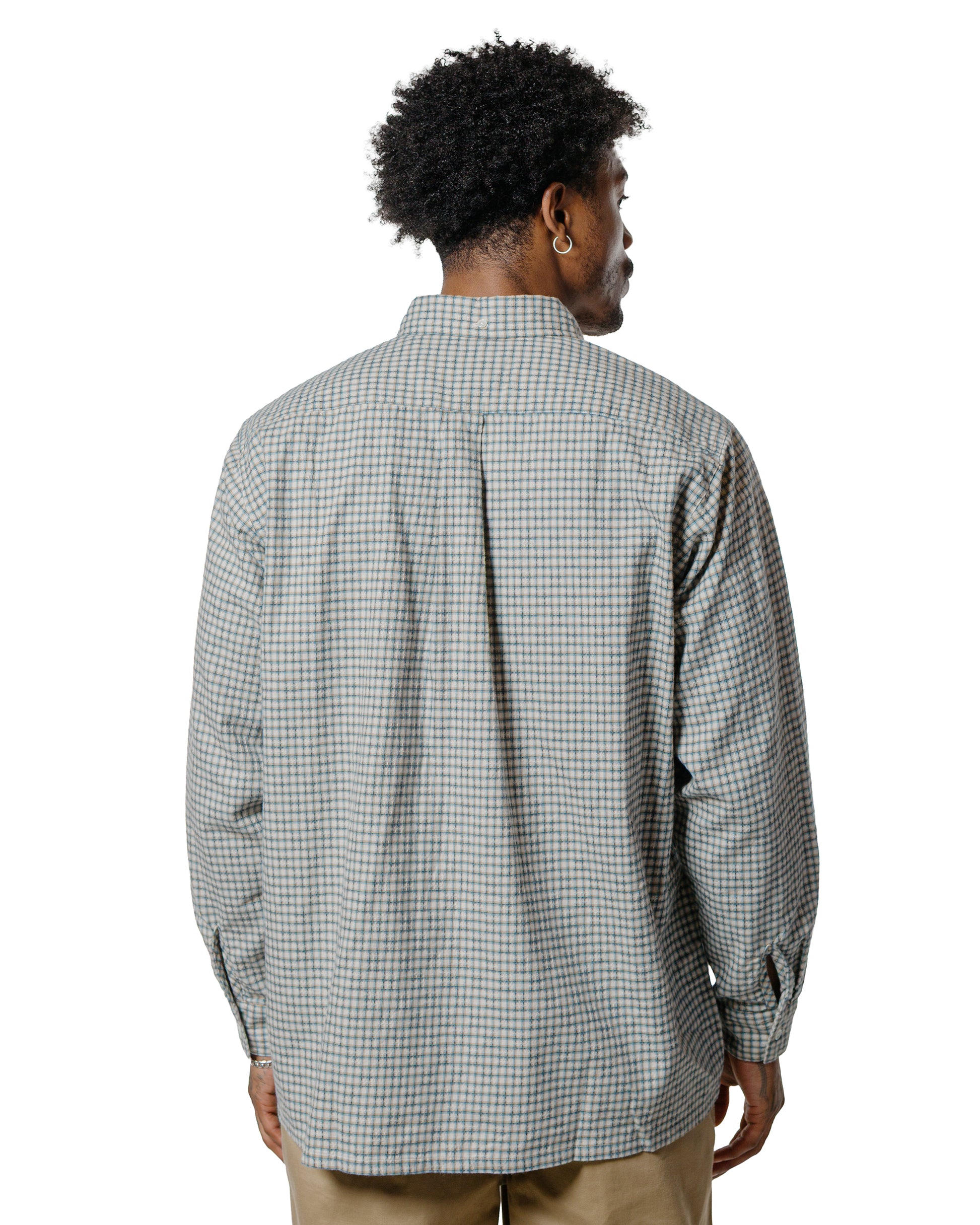 Beams Plus Open B.D. Dobby Plaid White
