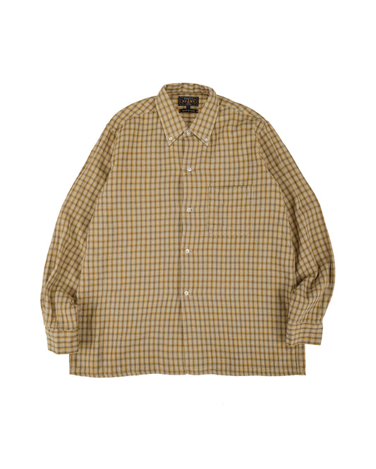 lost & found Beams Plus Beams Plus Open B.D. Panama Plaid Double Face Beige