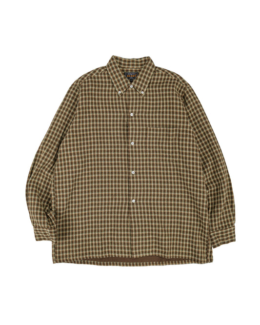 lost & found Beams Plus Beams Plus Open B.D. Panama Plaid Double Face Brown