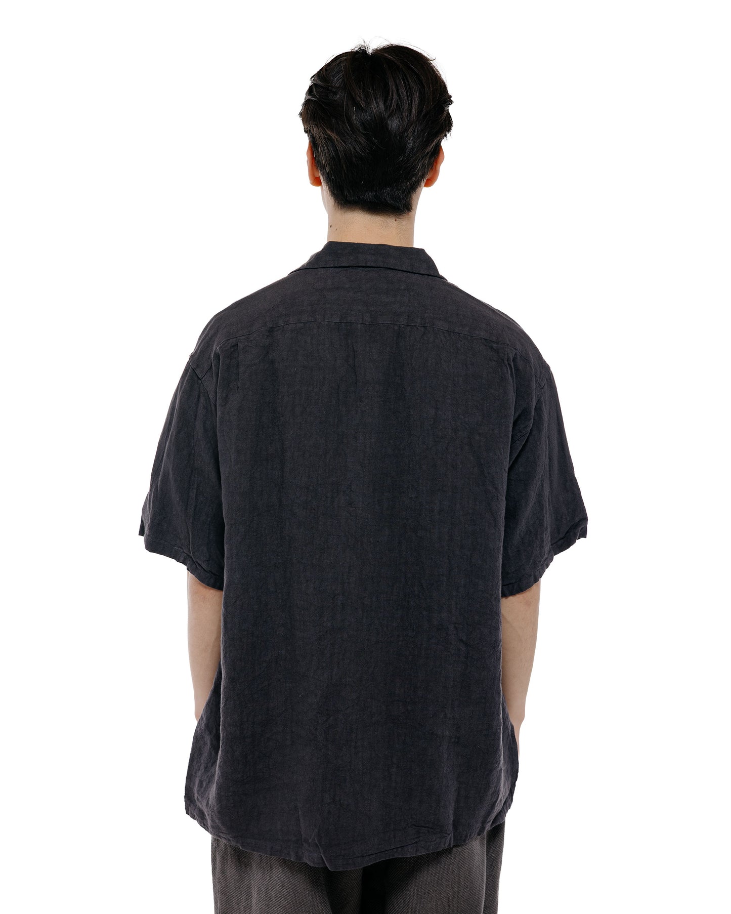 lost & found Beams Plus Beams Plus Open Collar 1/40 Linen Charcoal
