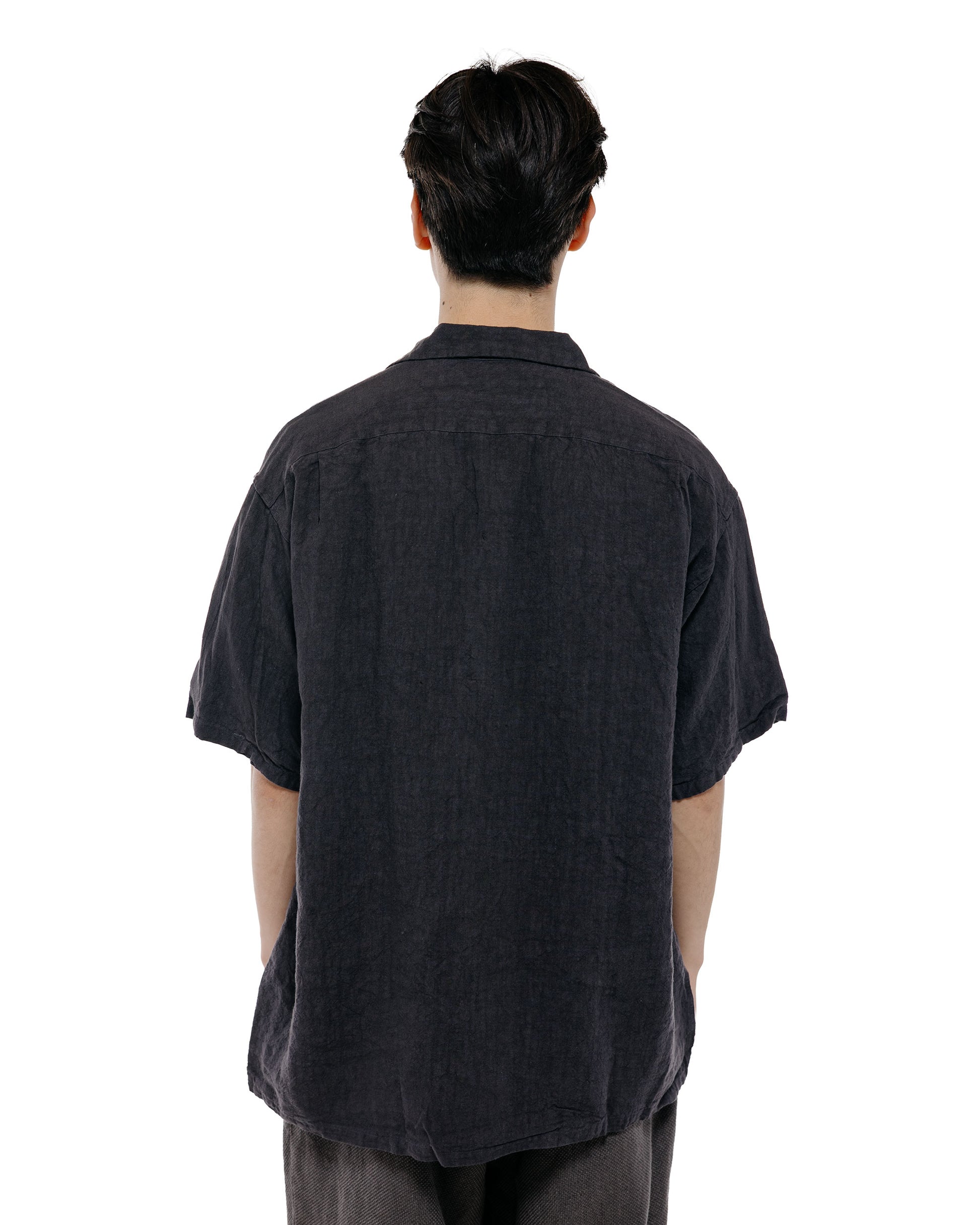 lost & found Beams Plus Beams Plus Open Collar 1/40 Linen Charcoal