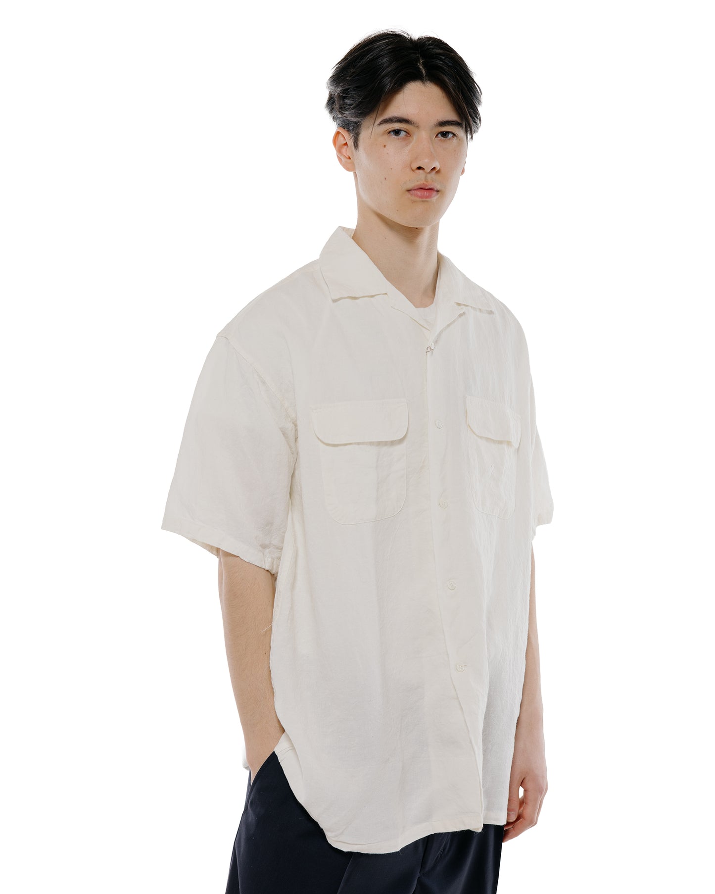 lost & found Beams Plus Beams Plus Open Collar 1/40 Linen White