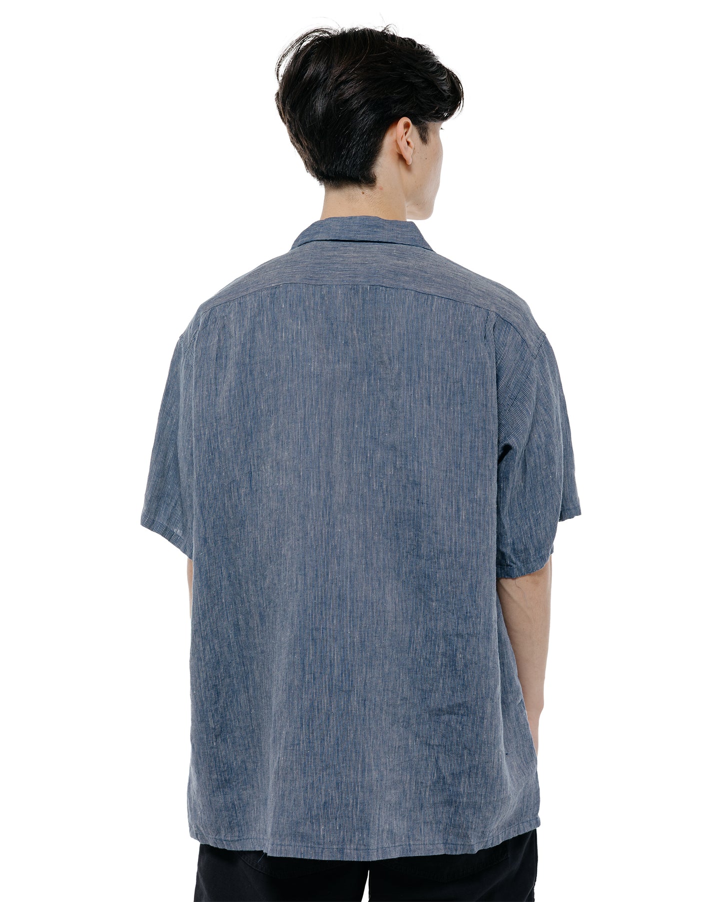 lost & found Beams Plus Beams Plus Open Collar Indigo Linen Stripe