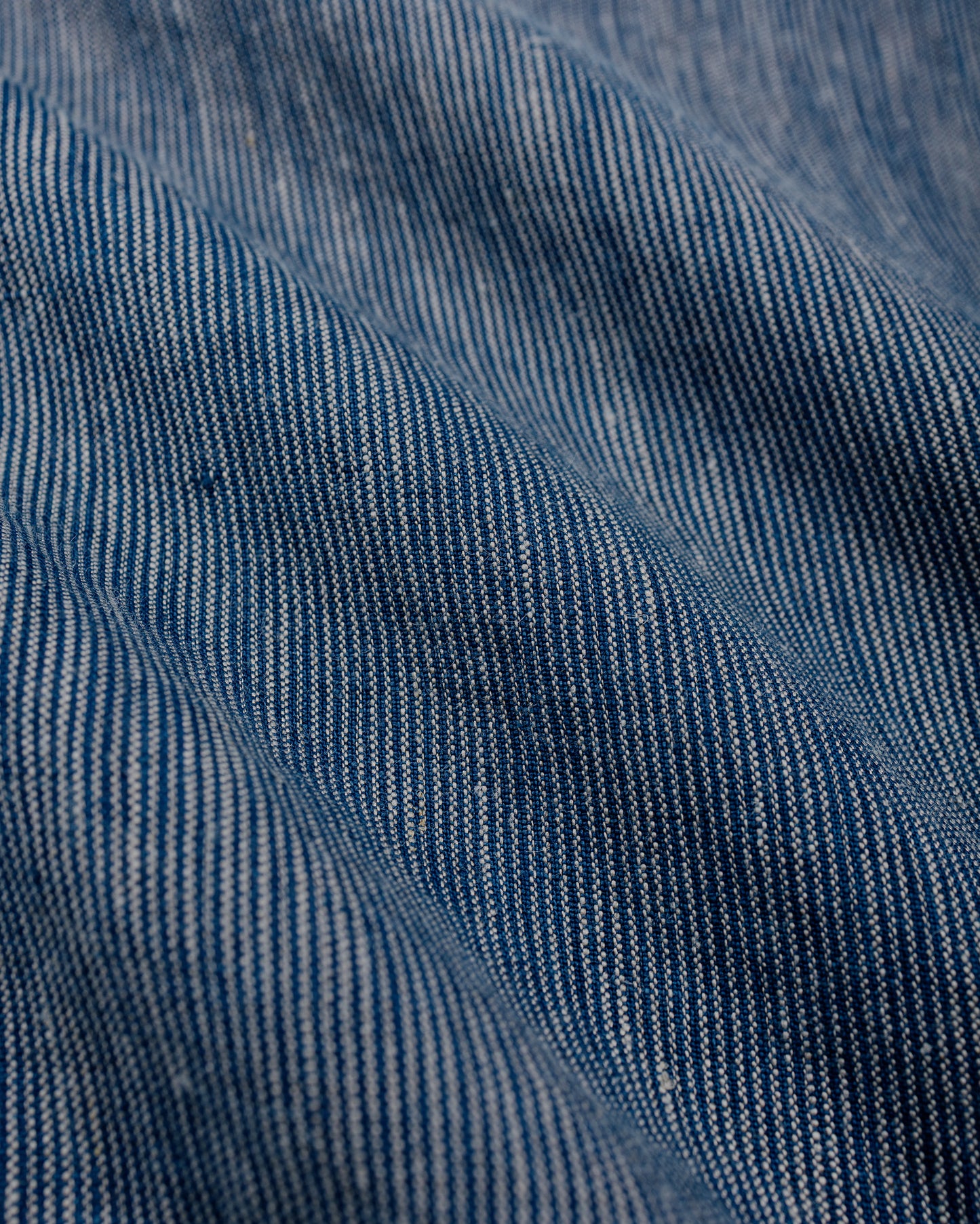 lost & found Beams Plus Beams Plus Open Collar Indigo Linen Stripe