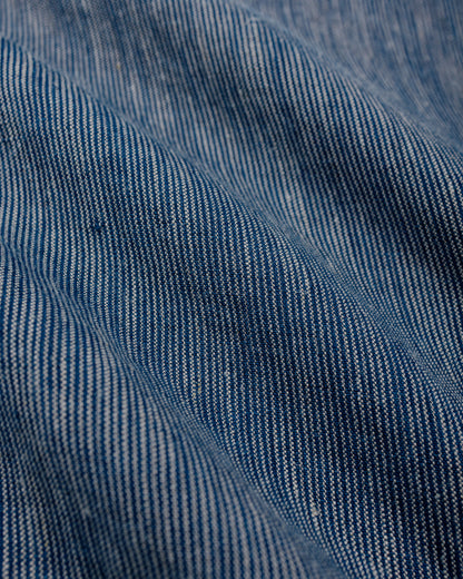 lost & found Beams Plus Beams Plus Open Collar Indigo Linen Stripe