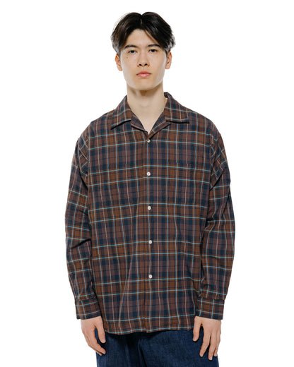 lost & found Beams Plus Beams Plus Open Collar Madras Brown