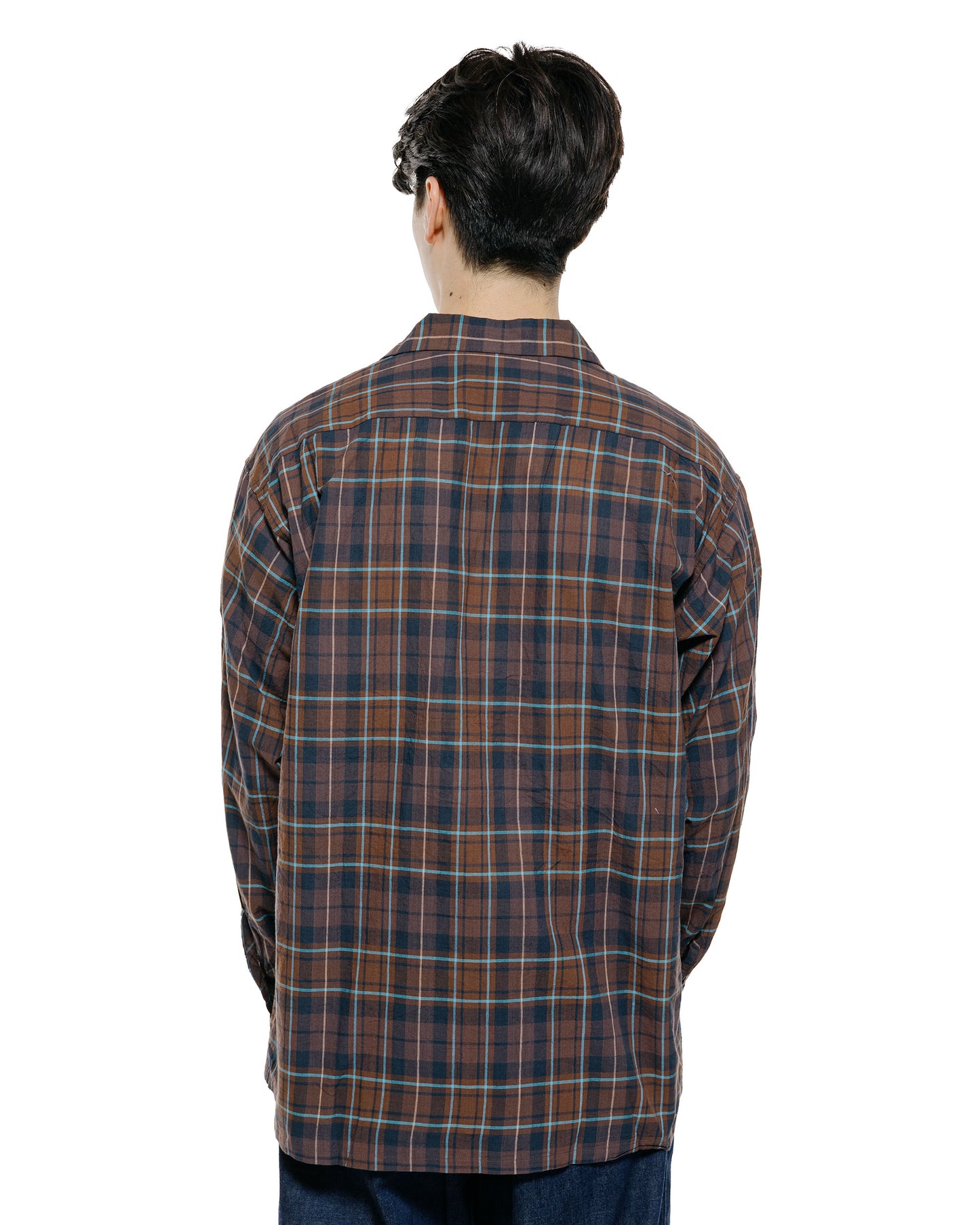 lost & found Beams Plus Beams Plus Open Collar Madras Brown
